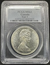 Canada - 1965 Type 1 Silver Dollar - PCGS MS63 - SUPERFICI LUCENTI E A SCELTA!
