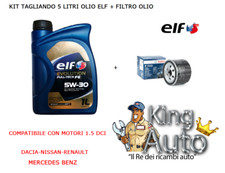 KIT TAGLIANDO OLIO ELF 5W30 + FILTRO OLIO  NISSAN QASHQAI JUKE 1.5 DCI
