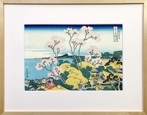 Doraemon ukiyo xilografia - doraemon, ukiyo-e