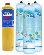 3 BOMBOLE OSSIGENO SALDATURA 1 BOMBOLA TURBO MAP GAS TURBO SET 110 200