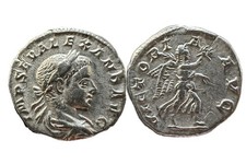 Severo Alessandro - Vittoria 222 d.C. / Moneta romana / Denario in argento / 3,27 g. AU