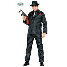 Costume da gangster da uomo anni '20 adulto abito mafioso M/L carnevale
