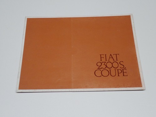 Fiat 2300 coupe - s, brochure