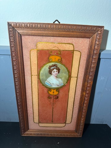 Quadro antico stampa - quadro, dama