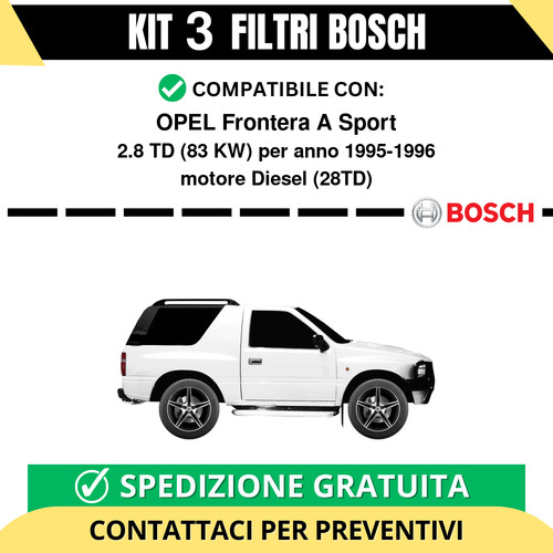 Kit bosch filtri tagliando - filtri,