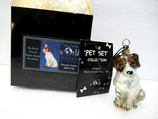 Nuovo con etichette Sitting Parsons Jack Russell Terrier cane vetro decorazione natalizia aquila/gioia