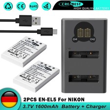 2x 1.6AH EN-EL5 EL5A batteria