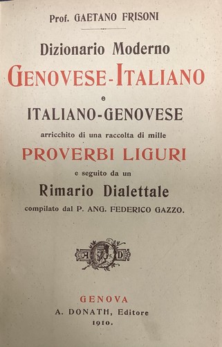 Dizionario genovese italiano - dizionario, genovese-italiano