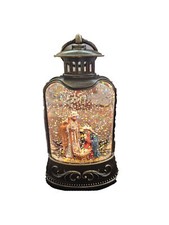 LANTERNA NATALIZIA CON PRESEPE IN BRONZO CON GLITTER RIEMPITE D’ACQUA PER ADD...