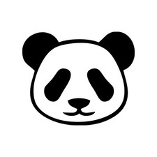 Adesivo Vinile Faccia Panda | Orso Rosso Gigante | Cameretta Bambino | Decalcomania Die Cut