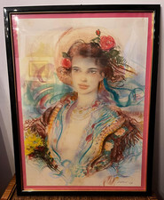 Jovan Vulic (1951) Ritratto di ragazza,tecnica mista su carta, cm 70x50, firmato