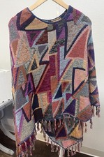 Maglione Poncho Boho Cotone
