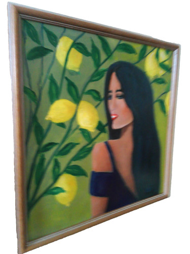 Dipinto olio bella - olio, "bella