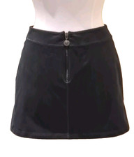 Versace minigonna intensiva nera vintage velluto Medusa logo zip taglia Italia 46