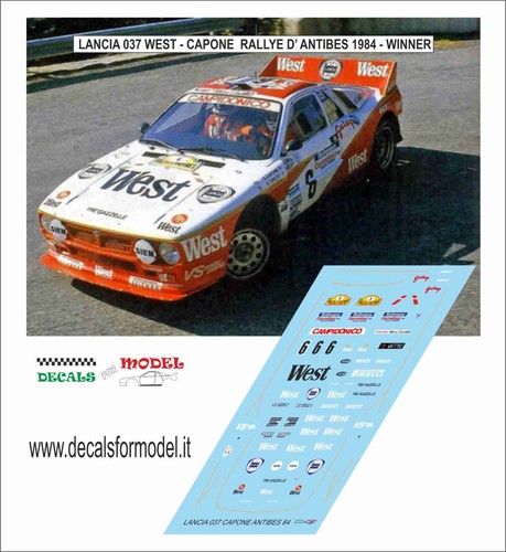 Decals lancia 037 west - 1:43,