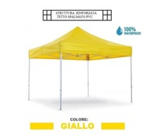 Gazebo pieghevole impermeabile in alluminio 3x3m Giallo Ocra - Mod. Super Ignis