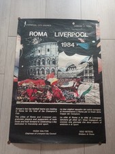 Calcio AS Roma finale Coppa Campioni Liverpool RARO MANIFESTO