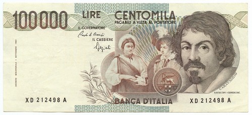 100000 lire caravaggio - caravaggio, i