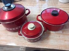 Set 3 Pentole Smaltate Vintage Diam: 18cm,24cm,26 Cm.