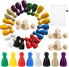 160 Pezzi Pedine Colorate per Gioco in Legno, Giochi in Scatola, Dama, Gioco Hal