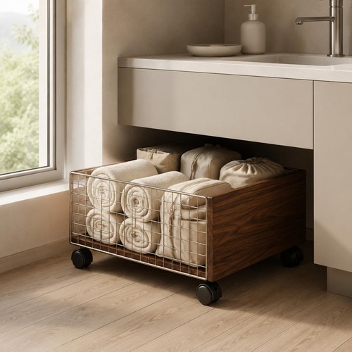 Carrello bagno con - con, ruote