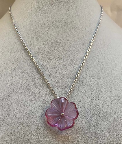 Collana lalique rosa fucsia - rosa,