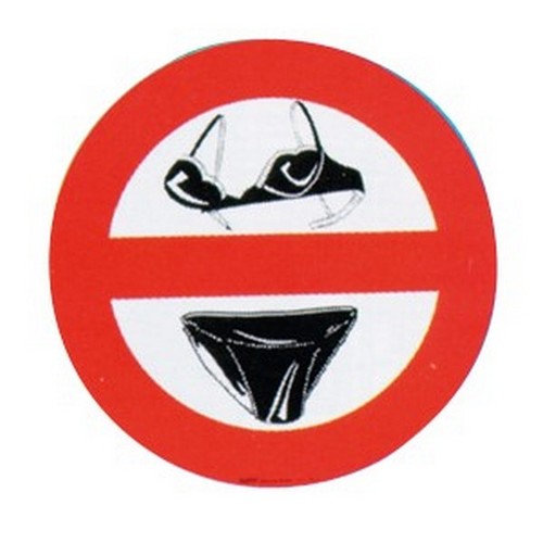 Divieto bikini adesivo - bikini, Ø