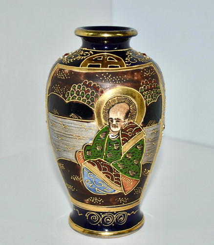 Vaso policromo moriage - vaso,