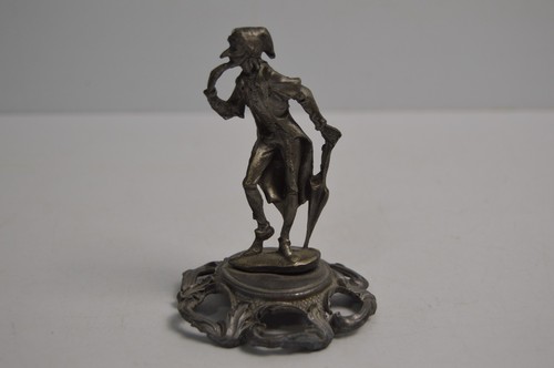 Vintage pewter jester - pewter,