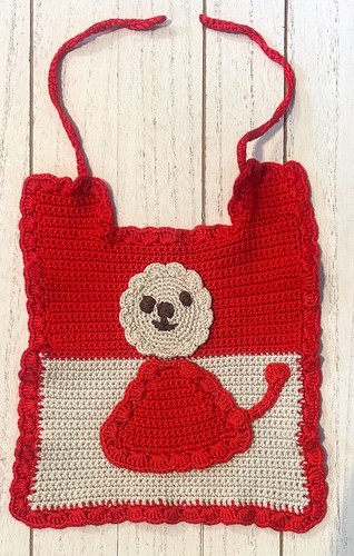 Vintage baby bambola bib - o,