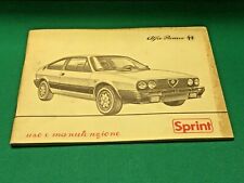 ALFA ROMEO LIBRETTO USO E MANUTENZIONE ALFASUD SPRINT 1.3-1.5+Q,ORO VEDI FOTO