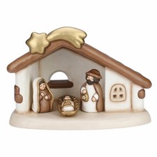 Capanna Thun con 3 personaggi Presepe Classico Bianco