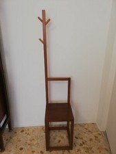 Sedia porta abiti/cappelli in legno di mogano