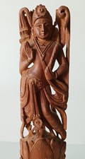 Vecchia Scultura Induista India In legno Krishna O Lakshimi  1930 Circa