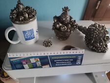 Cornucopia Argentata Finemente Decorata Vintage Corno Fiori Portafortuna Siglata