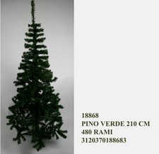 Albero di natale sintetico verde alto 210cm con 480 rami e base tre piedi