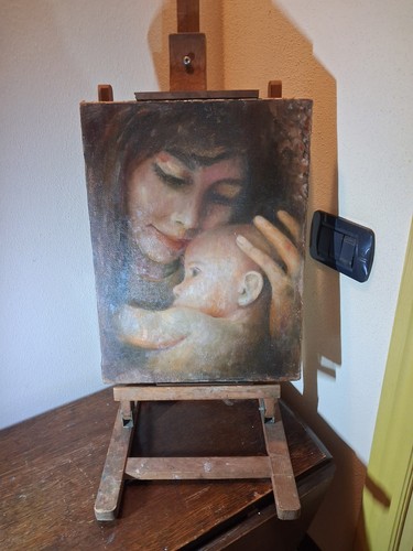 Quadro olio tela - tela, madonna