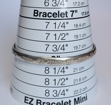 Bracciale Vintage Taxco Messico Alpaca Argento Stampato a Mano Simboli Sud-Ovest 8in