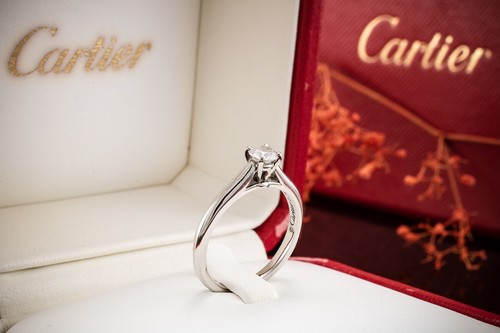 Anello solitario cartier 1895 - anello,