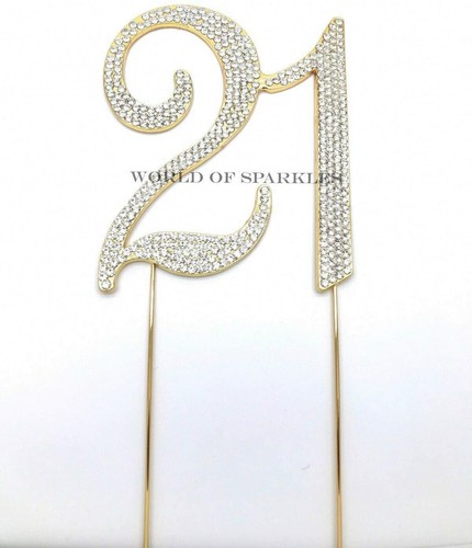 Cake topper numero strass oro