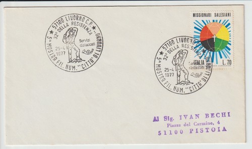 Livorno 1977 busta con - -,
