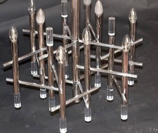 Lampadario vintage Gaetano Sciolari 1970 in cromo e lucite 