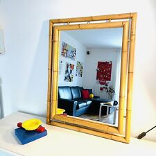 ? grande specchio in midollino bamboo di Bonacina anni 60