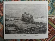 VEDUTA DELLE ISOLE DE’ CICLOPI, PRESSO ACI CASTELLO (Catania) – litografia 1880
