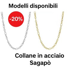 Collana donna catena Sagapo acciaio lunga o girocollo argento oro SHK10 SHK22