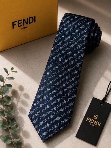 Cravatta fendi seta blu navy - fendi,