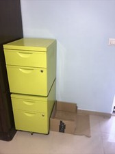 Schedario in Metallo con 4 Cassetti Cassettiera Ufficio- No Schede E Serrature