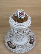 CENTROTAVOLA VASSOIO BARATTOLO decorato con puttini in ceramica CHIMO rilievo di