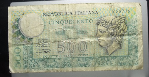 Banconota 500 lire mercurio - banconota,