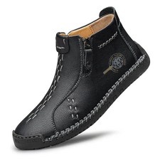 Stivaletti uomo casual con cuciture antiscivolo scarpe da passeggio sneakers con cerniera laterale